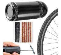 Tubeless Tire Patch Kit | Bike Repair Tool for Tubeless Flat Tire - Cycling Plugger with Storage Canister for Cyclists Beginners Adults Commuting Biking Adventure Touring