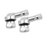 Tubeless Tire Valve Stems 90 Deg 11.3mm Metal Black(1 Pair Silver)