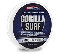 Tubertini Fishing Line Gorilla Surf 0.35mm 300m Nylon Ideal for Spinning Surfcasting Carpfishing Trout Lake Knot Resistant with Little Elasticity