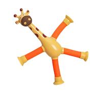 Tubes Sensory Toys - Giraffe Telescopic Tube Toys | Puzzle Suction Cup Shape Changing Fidget Pipes | Transforming into Animal Shapes, Extendable Pop Tubes, Funny Safari Gift for Kids Boys Girls