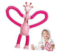 Tubes Sensory Toys - Giraffe Telescopic Tube Toys | Puzzle Suction Cup Shape Changing Fidget Pipes | Transforming into Animal Shapes, Extendable Pop Tubes, Funny Safari Gift for Kids Boys Girls