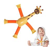 Tubes Sensory Toys - Giraffe Telescopic Tube Toys | Puzzle Suction Cup Shape Changing Fidget Pipes | Transforming into Animal Shapes, Extendable Pop Tubes, Funny Safari Gift for Kids Boys Girls