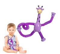 Tubes Sensory Toys - Giraffe Telescopic Tube Toys | Puzzle Suction Cup Shape Changing Fidget Pipes | Transforming into Animal Shapes, Extendable Pop Tubes, Funny Safari Gift for Kids Boys Girls