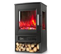 Tubiaz electric fireplace with fan heater remote control, 900/1800W, with thermostat heating function, timer, electric heating LED fireplace fire effect, WiFi app fireplace stove wall flame effect