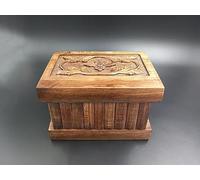 Tubibu Walnut Treasure Within Puzzle Secret Magic Box Hand Made Unique Jewelry Box with Hidden Key (Puzzle Small)