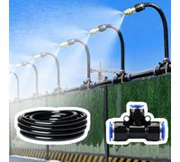 Tubing Drippers Hose Mister Spray Setup for Greenhouse, Yard, Lawn, Plant, Misting Assembly with Adjustable Nozzles(L 164ft(50m))
