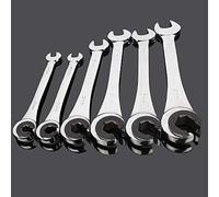 Tubing Ratchet Wrench, 13mm Double Open End Mirror Polish Ratchet Flare Nut Wrench Set Chrome Vanadium Steel Fixed Head Ratchet Wrench