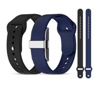 Tubkam Silicone Replacement Strap Compatible with Hume Band, Waterproof Soft Sport Loop Adjustable Wristband for Hume Health Band (Black+NavyBlue)