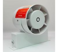 TUBO in Line Bathroom Shower Room Extractor Fan - Axial Flow - Run On Timer 100mm 4 "