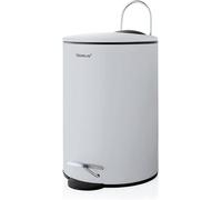 Tubo Pedal Bin Made of Powder-Coated Steel, Moon Grey, 3 L Capacity, Smart Close