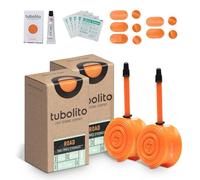 Tubolito Road 700C x 18-32mm Tube | Light, Strong & Compact | Rim & Disc Brake Compatibility | 2X Puncture Protection (700 x 18-32mm, 80mm Presta Valve (Pack of 2))