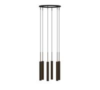 Tubular Chandelier 6 Aluminum/ Anodized Bronze