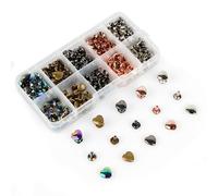 Tubular Double Cap Rivets - Mix Color Heart Shape Rivets 10mm Metal Button Round Rapid Rivet Rivet Studs for Purse Handbags Shoes Belts Leather Craft(Each Size 20pcs)