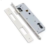Tubular Frame Lock for Profile Cylinder, Stainless Steel Mortice Lock, Distance 115 mm, Backset 23 mm, Lock Insert for Profile Cylinder Left/Right (40 mm)