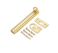 Tubular Latches,Latch Lock,Sliding Door,Slide Door Bolt Solid Copper Latch Buckle Invisible Bedroom Barn Lock Cupboards Workshop(Gold,2in)1PC(Gold,4in)