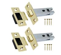 Tubular Latches Mortice Door Latch | Brass Plated | 3 Inch / 78mm | Pack of 2