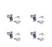 Tubular Mortice Door Latch 64mm (2.5") | Internal Latch with Screws & Strike Plate | 8mm Spindle | 44mm Backset | Matt Black, Nickel or Brass | Packs of 1, 4, 6 (Nickel Plated, 4 Tubular Latch)