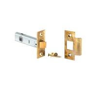 Tubular Mortice Latch - 76 mm Case with 57 mm Backset, Smooth Silent Door Latch, Durable Construction for Internal Doors - Hardware Fittings Included (Polished Brass)