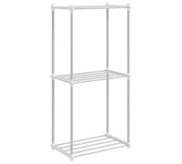 Tubular Shelf White Aluminium 42.5x27x91.5cm Freestanding Indoor Storage Modern