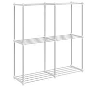 Shelf White Aluminium Tubular 86x27x90cm Indoor Modern Freestanding RustFree