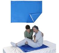 Tubular Slide Sheet for Patient Transfer, Reusable Decorative Blue Transfer Sheet for Elderly, Hospital Bed Repositioning Aid, Washable Mobility Sheet (Blue, 28’’ x 39’’)