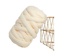 Tubular Thread for Arm Knitting DIY, 1kg Ultra Thick Core Cotton Yarn DIY Hand Woven Soft Anti-Collision Children's Cushion Pet Nest Straight Hair(Milk Yolk)