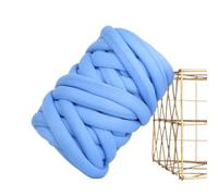 Tubular Thread for Arm Knitting DIY, 1kg Ultra Thick Core Cotton Yarn DIY Hand Woven Soft Anti-Collision Children's Cushion Pet Nest Straight Hair(Sky Blue)