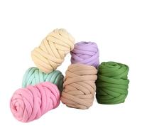 Tubular Thread for Arm Knitting DIY, Hand Knitted Blanket Cushion Fence Super Thick Dopaamine Color Cotton Yarn Heart Filling Rope(White About 250g 0.25kg)