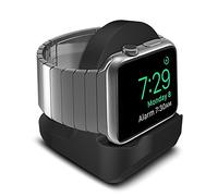 TUCANA Charger Stand Compatible with Apple Watch Series iWatch 10/9/8/7/6/SE/5/4（45mm/44mm/41mm/40mm and Series 3/2/1, Nightstand Mode, Durable Silicone with Non-Slip Stable Base (Black)