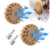 Tucana Rubber Eraser Wheel and Adhesive Remover Tool, Remove Pinstripes, Stripes, Stickers and Graphics on Car, RVs, Boat and Trucks 4-inches Diameter, 1 Inch Thick with Drill Adapter (Pack of 2)