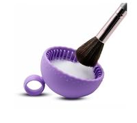 TUCANA Silicone Makeup Brush Cleaner, Brush Scrubber Bowl, Portable Washing Tool Cosmetic Brush Cleaner, Light Purple