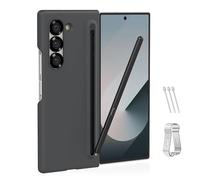 TUCANA Slim S Pen & Phone Case Combo for Galaxy Z Fold6 - Case With Storage Slot and Holder for S Pen Fold Edition (Black)