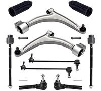 TUCAREST 10Pc Suspension Kit Fit For 04-12 Chevy Malibu /05-10 Po-ntiac G6 /07-09 Sa-turn Aura, 2 Front Lower Control Arm 4 Outer Inner Tie Rod 2 Sway Bar 2 Boots [# K620179 K80252 EV80988 ES800086]