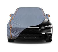TUCAREST 6-Layers PEVA Premium Full Car Cover Fit for Sedan hatchback Pickup SUVs MPV Rain and snow protection, sun protection, UV protection, and protection of car paint surfaces-Silver Grey -Up 191"