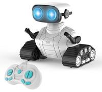 Tucarwyi Interactive Smart Robot Toys Rechargeable Remote Control Robot Toy LED Eyes & Music, Dance, Laugh, Spin Around, for Children Age 2-6 Year Boys Girls Gift Present for Xmas Birthday