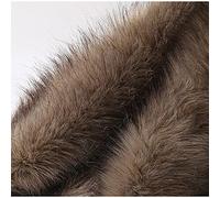 Tuccbay DIY Craft Shaggy Synthetic Faux Wolf Fur Fabric Gray Dyed Brown Tip 160x50cm For Christmas Gnome Beard Mini Dolls Hair Rugs Mats Winter Costume Coats Scarfs(Color:1 white gray)