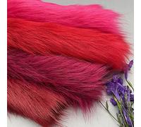 Tuccbay Red 45x60cm Shaggy Fox Fur Fabric Fluffy Luxury Faux Fur Fabric For Craft DIY, Sewing, Props, Costumes, Decoration, Cosplay Beard, Rugs Mats(Color:3 red)