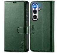 TUCCH Case for Galaxy S25 (6.2") 5G 2025, Magnetic PU Leather Wallet Case with[Shockproof TPU][Kickstand][RFID Blocking] Card Holder, Book Folio Flip Cover Compatible with Galaxy S25, Midnight Green