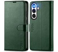 TUCCH Case for Galaxy S25 Plus (6.7") 5G 2025, Magnetic PU Leather Wallet Case with[Shockproof TPU][Kickstand][RFID Blocking][Card Holder] Flip Cover Compatible with Galaxy S25+ Plus, Midnight Green