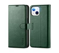 TUCCH Case for iPhone 13 (6.1") 2021 5G, Magnetic PU Leather Wallet Kickstand Folio Cover with [Shockproof Protective TPU][RFID Blocking][Card Holders] Compatible with iPhone 13, Midnight Green