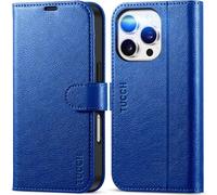 TUCCH Case for iPhone 16 Pro (6.3") 2024 5G, Magnetic PU Leather Wallet Protective Folding Stand Cover with[RFID Blocking]Card Holder[Kickstand][Shockproof TPU]Compatible with iPhone16 Pro, Klein Blue