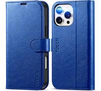 TUCCH Case for iPhone 16 Pro Max (6.9") 2024 5G, Magnetic PU Leather Wallet Protective Folding Stand Flip Folio Cover with[RFID Blocking] Credit Card Holders[Kickstand][Shockproof TPU], Klein Blue