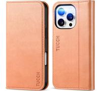 TUCCH Flip Folio Wallet Case for iPhone 16 Pro (6.3") 2024, Textured Pink