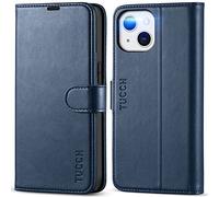TUCCH Wallet Case for iPhone 13 (6.1") 2021 5G, PU Leather Case with RFID Blocking Card Slot Kickstand[Shockproof TPU], Magnetic Protect Book Flip Folio Cover Compatible with iPhone 13, Dark Blue