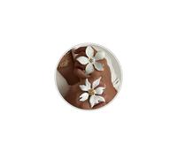 TUCEWP 2Pcs Big Flower Rings for Women Elegant Trendy Exaggerated Large Flower Rings Dainty White Enamel Statement Rings Pearl Adjustable Open Stackable Rings Fashion Christmas Birthday Jewelry Gift