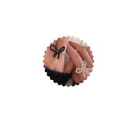 TUCEWP 2Pcs Bow Rings for Women Elegant Sweet Trendy Coquette Bow Tie Rings White Black Dainty Simple Ribbon Bowknot Statement Rings Adjustable Beaded Wrap Ring Fashion Christmas Birthday Jewelry Gift