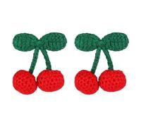 TUCEWP 2Pcs Cute Crochet Cherry Brooch Pins for Women Knitted Cherry Bag Pins Aesthetic Badges Pin Red Cherry Lapel Pins Kawaii Accessories for Hoodies Scarf Sweater Hats Coats Christmas Gifts