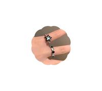 TUCEWP 2Pcs Y2k Rings for Women Sparkly Star Rhinestones Statement Rings Grunge Goth Opal Rings Vintage Adjustable Open Ring Set Fashion Cute Blue Enamel Stacking Thumb Rings Birthday Christmas Gift