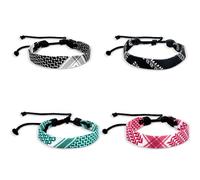 TUCEWP 4Pcs Palestinian Keffiyeh Bracelets for Women Men Country Proud Adjustable Braided Wristband Woven String Bracelets, M, Nylon, no gemstone