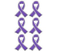 TUCEWP 6Pcs Awareness Enamel Ribbon Lapel Pins Ribbon Brooch Pin for Charity Events Survivor Campaign Party Favors Supplies, 1” L x 0.8” W, Alloy Steel, no gemstone